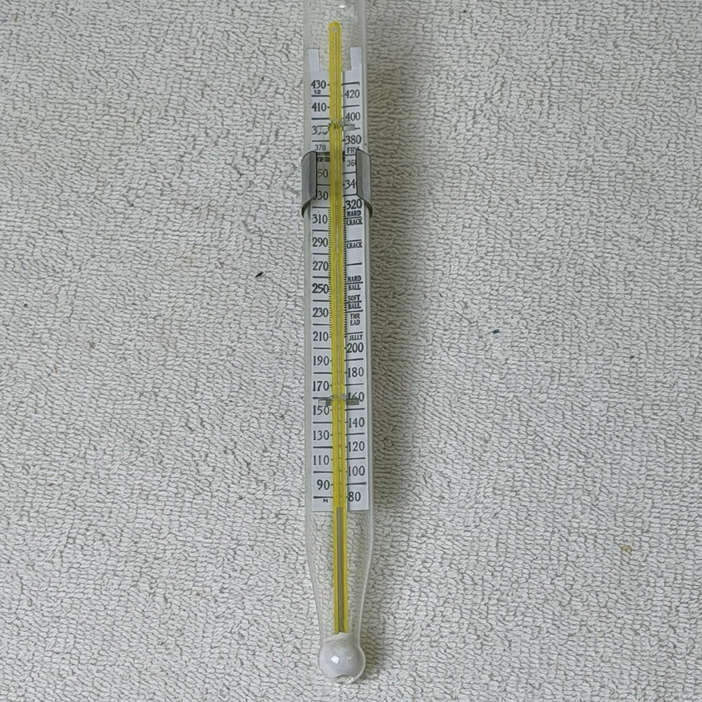 Vintage Acu-rite Deep Frying Candy Jelly Clip Thermometer  EUC